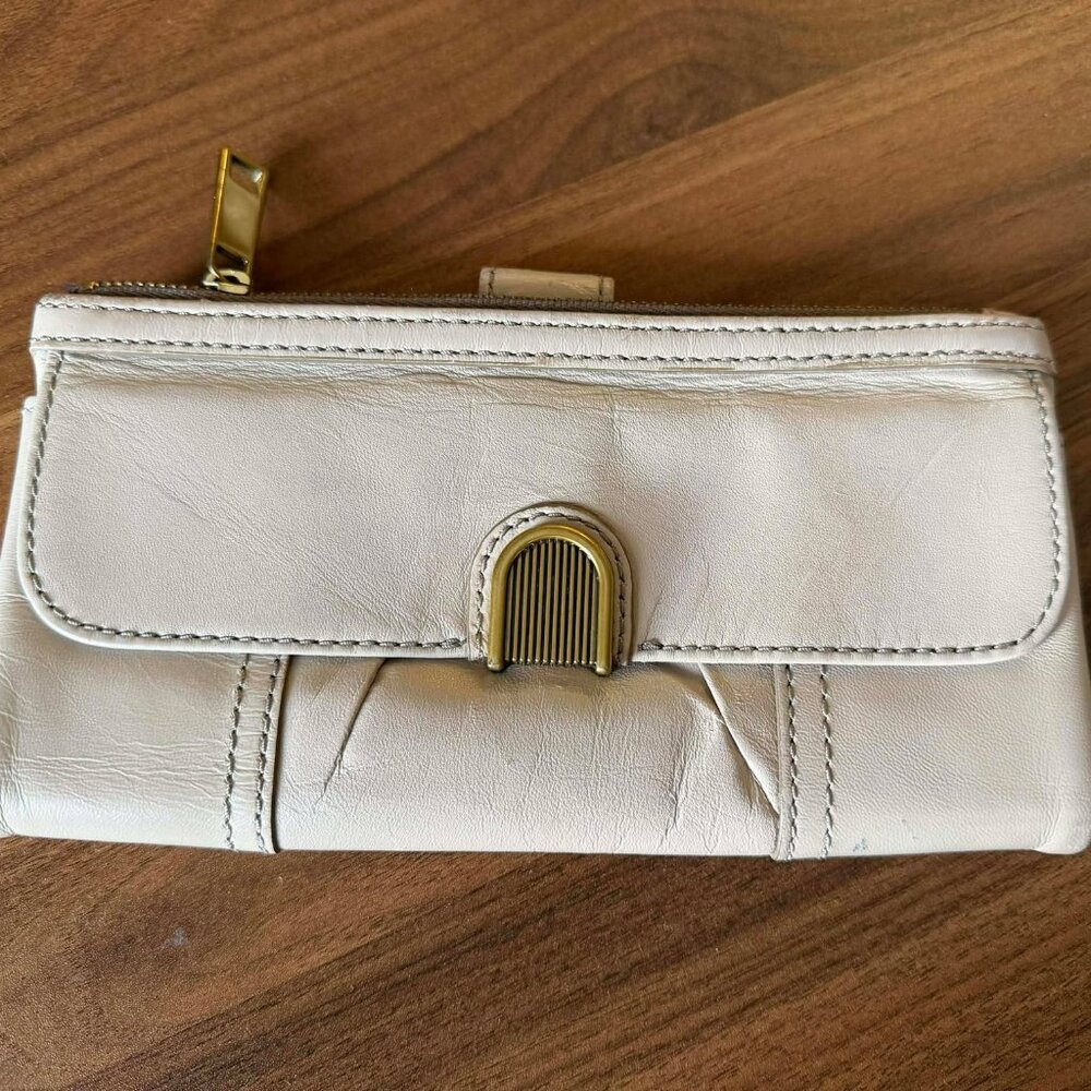 Vintage Fossil Coral Clutch Wallet